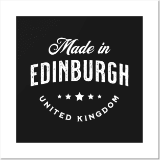 Made In Edinburgh, UK - Vintage Logo Text Design Posters and Art